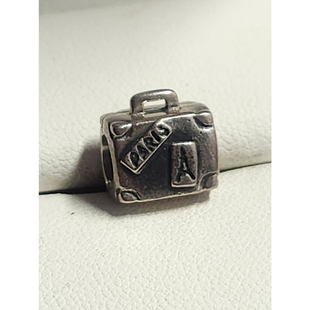 Pandora 925 ALE Paris Sterling Silver Suitcase Travel Bag Vacation Charm 790362